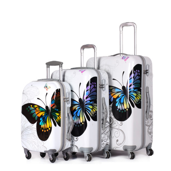 ABS+PC 3 Piece Set Butterfly Luggage